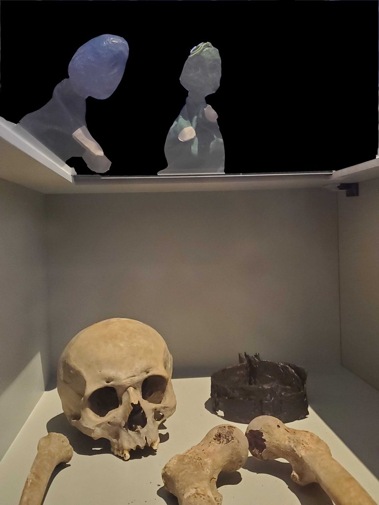 Das Foto zeigt ein menschliches Skelett