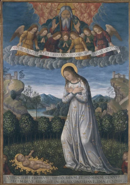 Giovanni Ambrogio Bevilacqua, gen. Liberale Milanese, Maria, das Kind anbetend, um 1500/10