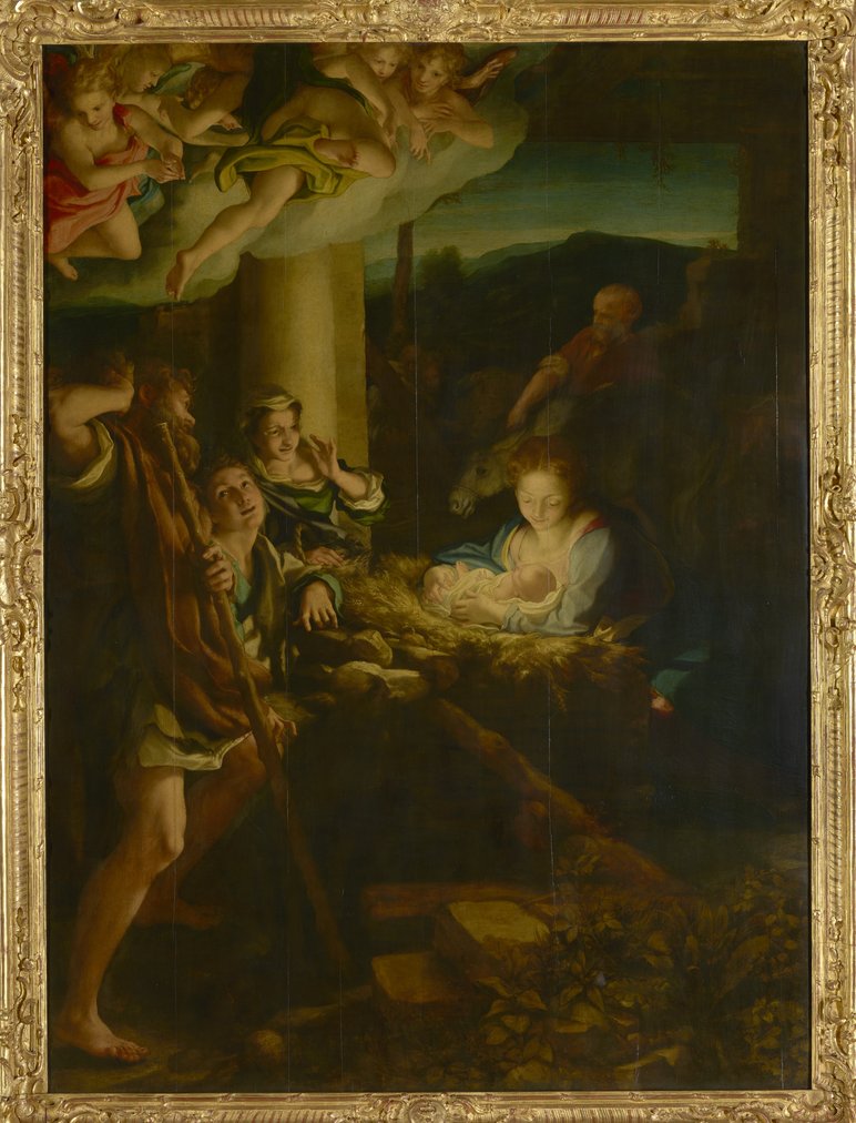 Das Foto zeigt das von Antonio da Correggio in den Jahren 1528/1530 geschaffene Gemälde „Die Heilige Nacht“ in der Gemäldegalerie Alte Meister der Staatlichen Kunstsammlungen Dresden.