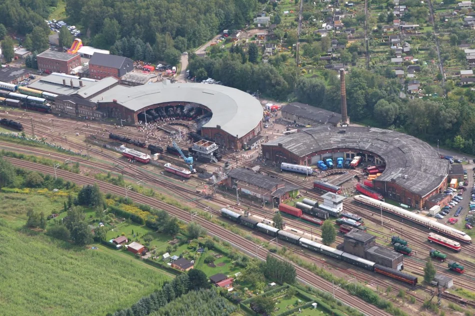 Luftaufnahme des Sächsischen Eisenbahnmuseums