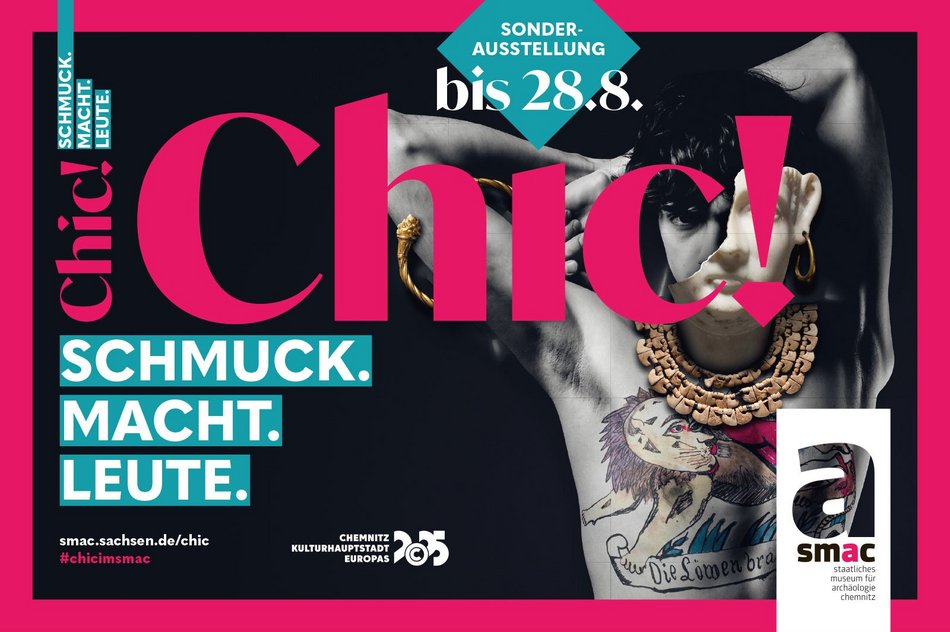 Dies ist ein Plakat aus der Werbekampagne zur Sonderausstellung „chic!“