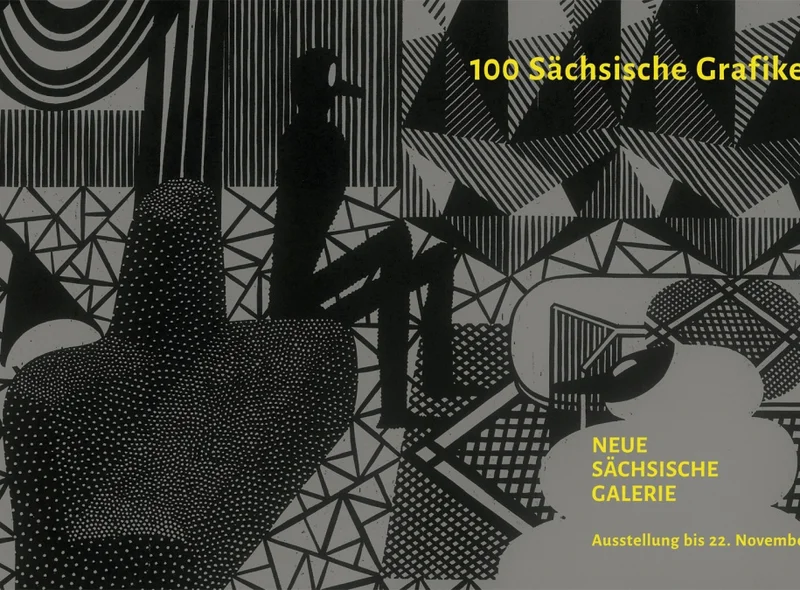 Aus Schwarzweiß-Linien und -Flächen bestehende, zunächst abstrakt wirkende Grafik mit 2 in einem Wohnzimmer sitzenden Figuren