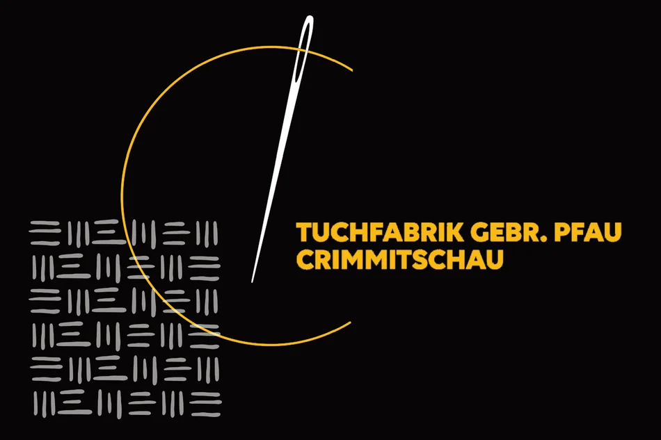 Werbemotiv für den Textil.Markt.Crimmitschau Stilisiertes Gewebe, das ein C für Crimmitschau bildet