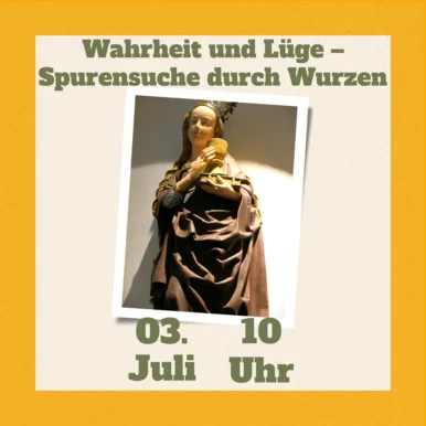 Foto der Statue einer historischen weiblichen Figur mit Krone, die einen Kelch hält