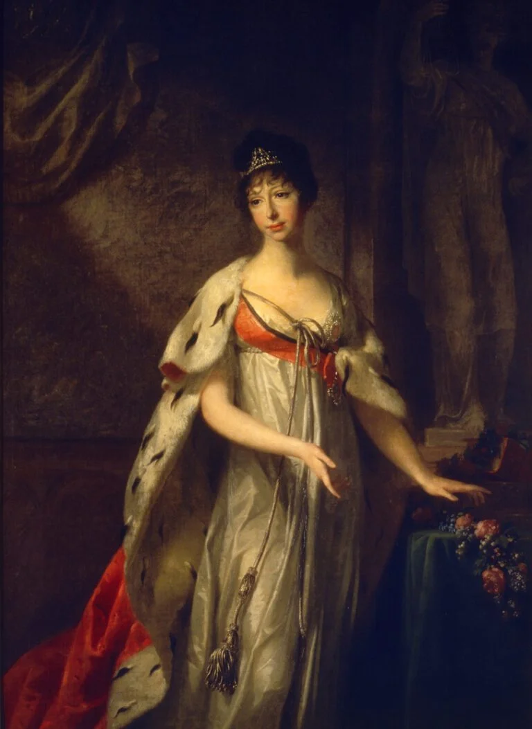Maria Pawlowna, Großherzogin von Sachsen-Weimar-Eisenach, Gemälde von Friedrich August Tischbein Porträt einer elegant gekleideten Dame