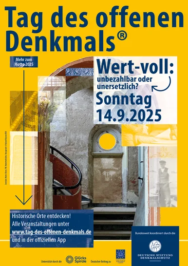Offizielles Plakat zum deutschlandweit begangenen Tag des offenen Denkmals am 14. September 2025