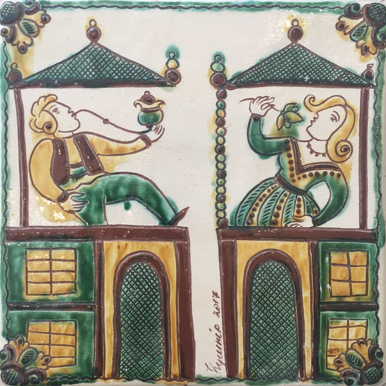 Das Bild zeigt Personen in historischer Gewandung