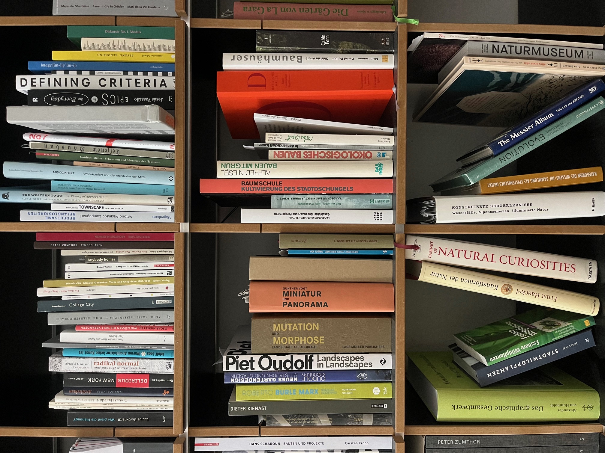 In mehreren Regalfächern steht eine Vielzahl von Büchern.